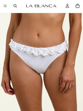 La Blanca White Ruffle Swim Bottom